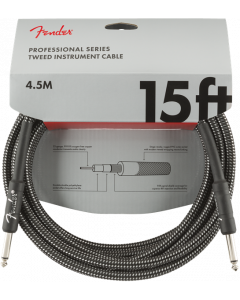 Genuine Fender Professional Series Guitar/Instrument Cable, GRAY TWEED - 15'ft