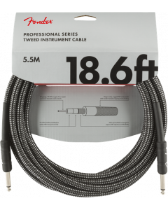 Genuine Fender Professional Series Guitar/Instrument Cable, GRAY TWEED - 18.6'ft