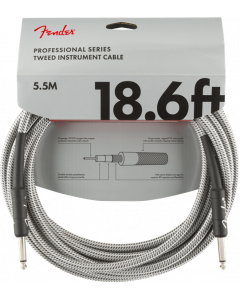 Genuine Fender Professional Series Guitar/Instrument Cable, WHITE TWEED, 18.6'ft