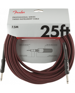 Genuine Fender Professional Series Guitar/Instrument Cable - RED TWEED - 25' ft
