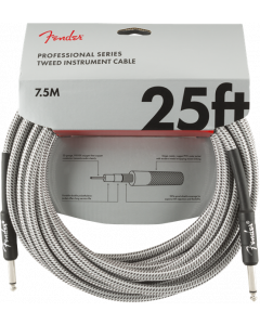 Genuine Fender Professional Series Guitar/Instrument Cable, WHITE TWEED - 25' ft
