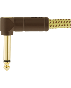 Fender Deluxe TWEED Electric Guitar/Instrument Patch Cable, Right-Angle, 1' ft