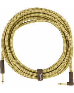 Fender Deluxe TWEED Guitar/Instrument Cable, Straight-Right Angle, 18.6' ft