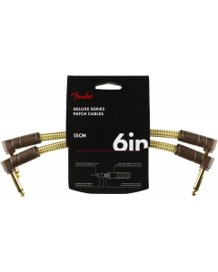 Fender Deluxe TWEED Electric Guitar/Instrument Patch Cables, 2-Pack, 6" in.