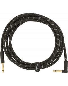 Fender Deluxe BLACK TWEED Guitar/Instrument Cable, Straight-Right Angle, 10' ft