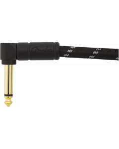Fender Deluxe BLACK TWEED Electric Guitar/Instrument Cable, Right Angle, 3' ft