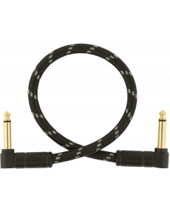 Fender Deluxe BLACK TWEED Guitar/Instrument Patch Cable, Right-Angle, 1' ft