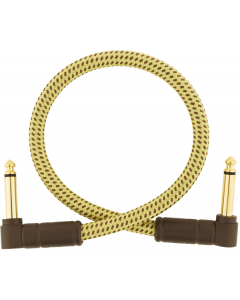 Fender Deluxe TWEED Electric Guitar/Instrument Patch Cable, Right-Angle, 1' ft