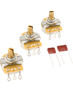 Genuine Fender Stratocaster Split Shaft Potentiometer and Capacitor Kit, 3-Pack