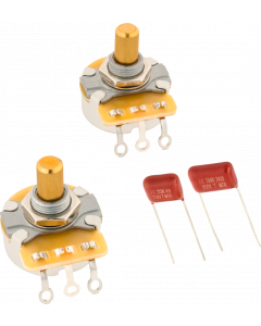 Genuine Fender Telecaster Solid Shaft Potentiometer and Capacitor Kit, 2-Pack