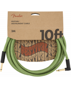 Fender Festival Instrument/Guitar Cable Eco-Friendly Pure Hemp, GREEN 10' ft