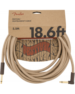 Fender Festival Instrument/Guitar Cable Eco-Friendly Pure Hemp, NATURAL 18.6' ft