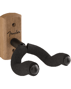 Fender Essentials Wall-Mount Acoustic or Electric Guitar Hanger, Walnut