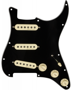 Genuine FENDER Pre-Wired VINTAGE NOISELESS Loaded Strat 11-Hole BLACK Pickguard