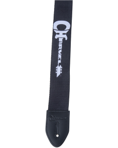Genuine Charvel Logo Guitar Strap, Black with White Logo