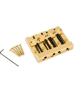 Genuine Fender HiMass 4-String Bass Bridge with Zinc Saddles, GOLD