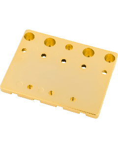 Genuine Fender GOLD HIMASS Block Logo High-Mass Bass Bridge IV w/Brass Saddles