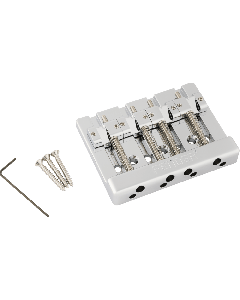 Genuine Fender HiMass 4-String Bass Bridge with BRASS Saddles, CHROME