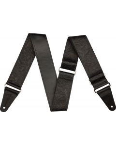 Genuine Fender Tooled Leather Guitar Strap, 2" Wide, Adjustable, Black