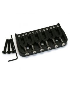 Hipshot 41065B 6-String Hardtail Fixed Electric Guitar Bridge .175" - BLACK