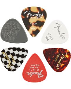 Fender Guitar Picks 351 Shape, Material Color Medley Mix Set, HEAVY (6 PACK)