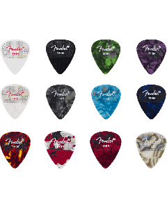 Genuine Fender 351 Dotted Celluloid Guitar Picks, 12-Pack, THIN, 198-0200-100