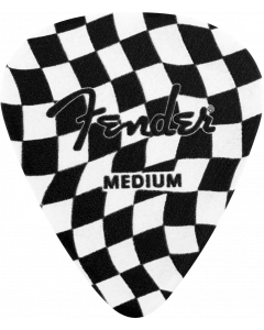 Genuine Fender Wavy Checkerboard 351-Shape Guitar Picks, Medium, 8-Pack