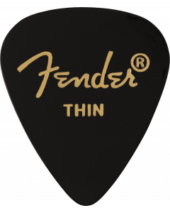 Fender 351 Premium Celluloid Guitar Picks - THIN BLACK  - 12-Pack (1 Dozen)