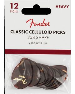 Fender 354 Classic Celluloid Guitar Picks - SHELL, HEAVY - 12-Pack (1 Dozen)