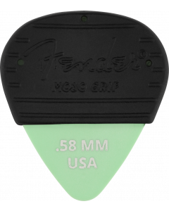 Fender MOJO GRIP Guitar Picks, Dura-Tone Delrin .58, 3-Pack SURF GREEN