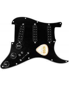 920D Fiesta Polyphonics BLACK Loaded Pickguard 7-Way/2-Toggle for Fender Strat