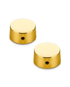 Schaller Germany Set of (2) 6mm Metal Speed Guitar Knobs, GOLD15030500