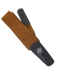 Lock-It Deluxe Series 2.75" Wide Guitar Strap - Brown Suede