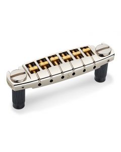 Schaller Germany Signum Wraparound Locking Guitar Bridge, NICKEL w/Brass Saddles