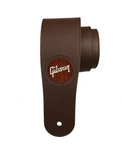 Thalia X Gibson Chocolate Italian Leather Guitar Strap w/ Rosewood Pearl Logo