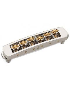 Schaller Germany STM Roller Bridge for Les Paul Guitar, NICKEL w/ Brass Saddles