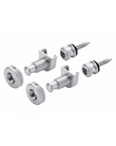 Genuine Schaller SATIN CHROME S-Lock Guitar Strap Locks Pair/Set, Made in Germany