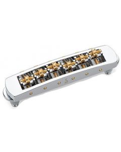 Schaller Germany STM Roller Bridge for Les Paul Guitar, CHROME w/ Brass Saddles