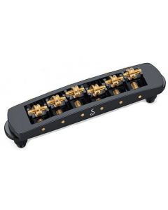 Schaller Germany STM Roller Bridge for Les Paul Guitar, BLACK w/ Brass Saddles