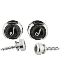 Genuine Jackson J LOGO CHROME Guitar Strat/Tele Straplocks Strap Locks Set