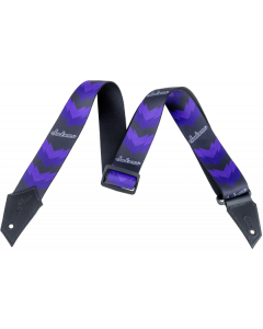 Genuine Jackson Logo Guitar Strap with Double V Pattern, Black/Purple