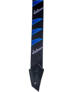 Genuine Jackson Logo Guitar Strap, Headstock Pattern, Black/Blue