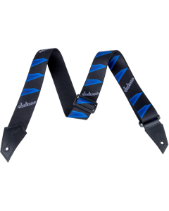 Genuine Jackson Logo Guitar Strap, Headstock Pattern, Black/Blue