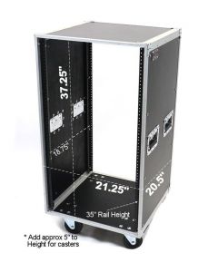 OSP 20-Space Studio Amp/Effects Rack Case with Casters/Wheels - KD20U