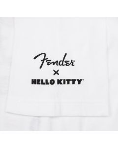 Fender X Hello Kitty Official Sleeve Hit Logo Tee/T-Shirt, White, LARGE (L)
