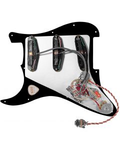 920D Fiesta Polyphonics BLACK Loaded Pickguard 7-Way/2-Toggle for Fender Strat