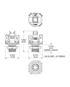 Genuine PURE TONE 1/4" Multi-Contact Gold STEREO TRS Output Jack - PTT2G