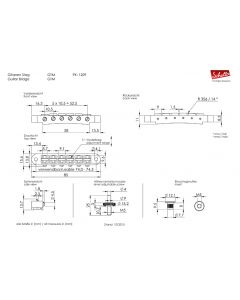 Schaller Germany GTM Tune-O-Matic Bridge with M5 Studs/Inserts, RUTHENIUM