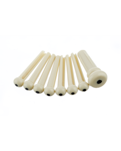 Genuine Fender Acoustic Guitar Bridge Pins Set with End Pin - Ivory w/ Black Dot