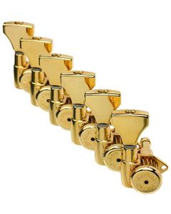 Hipshot GOLD 6-InLine Grip-Lock Non-Staggered Open-Gear Guitar Tuners w/ UMP Kit